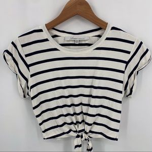 Lovers + Friends Tops - Lovers + Friends navy blue stripe crop tie front Lovers + Friends Tops - Lovers + Friends navy blue stripe crop tie front